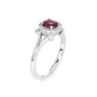 0.90 Ct. Purplish Pink Sapphire and Natural Diamond Antique Style Ring, Platinum 950 Image